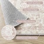 Pink Nursery Rug for Baby Girl 5 x 7 - Image 3
